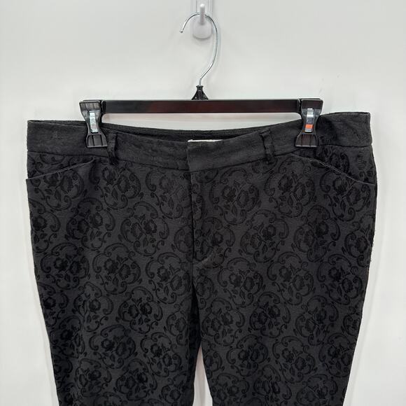 Coldwater Creek Natural Fit Black Jacquard Straight Leg Pants // 12 - Picture 2 of 9